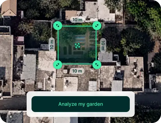 Aerial garden measurement screen